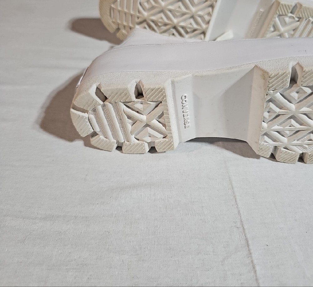 Converse White Size 7 High-Top Leather Lug Sole Sneakers - Picture 10 of 13